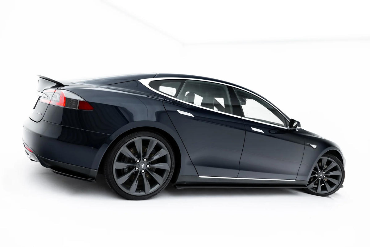 Street+ Seitenschweller Leisten passend für V.1 passend für Tesla Model S Mk1 schwarz Hochglanz – Ansicht 1