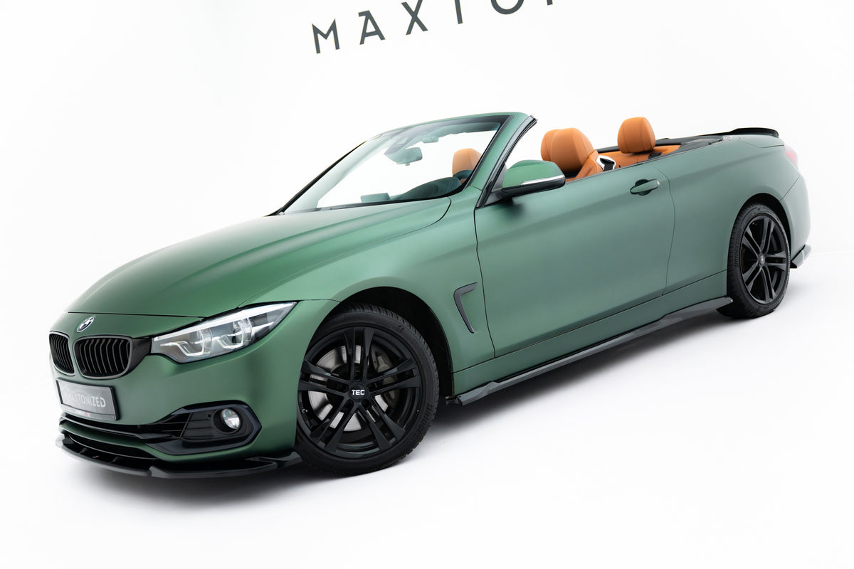 Street+ Seitenschweller Leisten passend für BMW 4er Cabrio / Coupe F33 / F32 schwarz Hochglanz – Ansicht 3