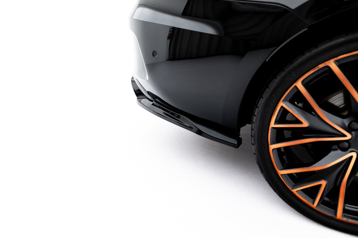 Heck Ansatz Flaps Diffusor V.5 passend für Cupra Leon ST Mk1 Facelift schwarz Hochglanz – Ansicht 1