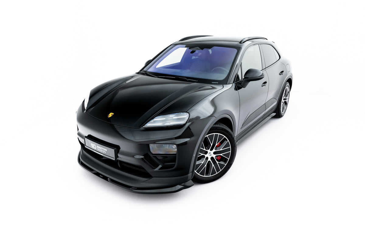 Street+ Spoilerlippe Front Ansatz passend für Porsche Macan EV Mk1 schwarz Hochglanz – Ansicht 4