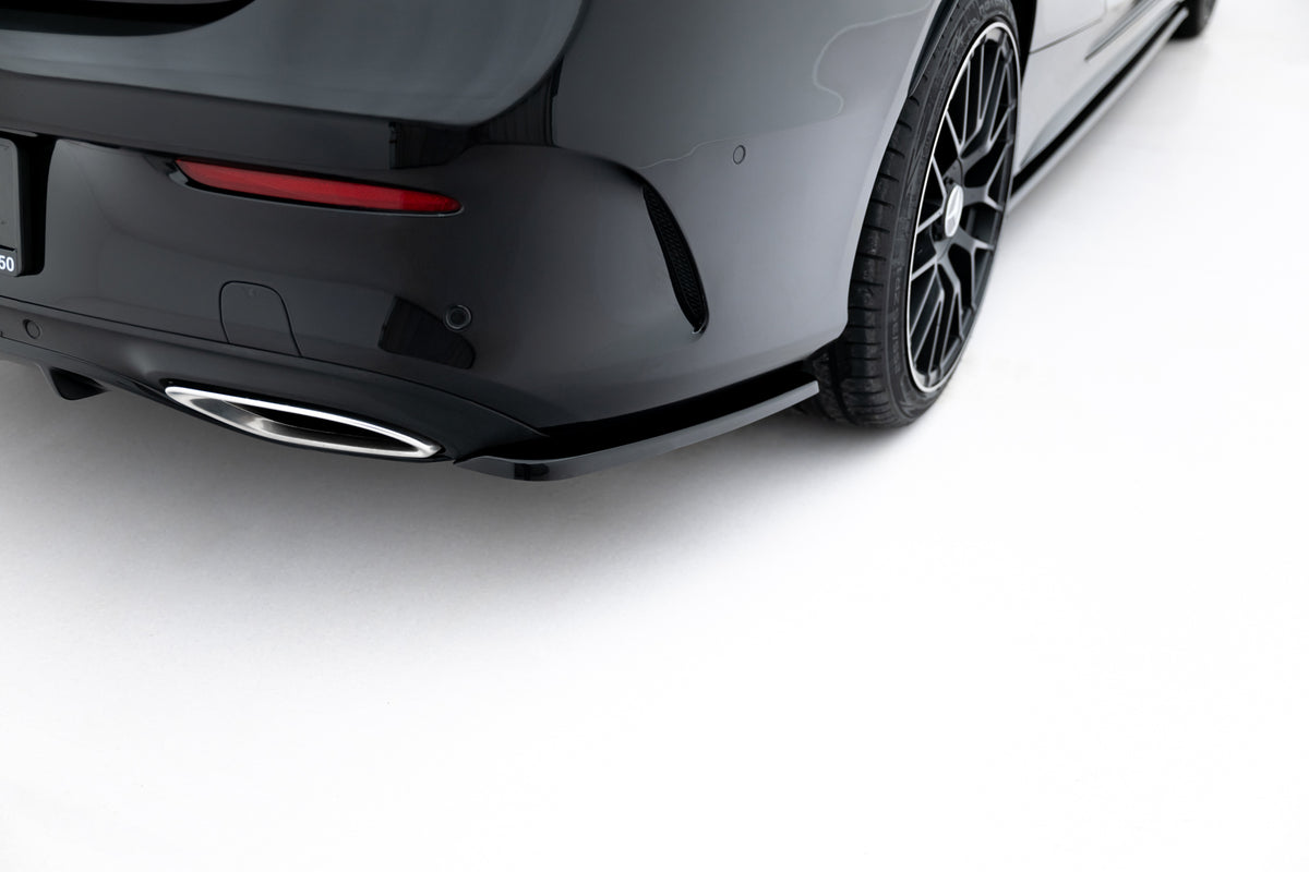 Heck Ansatz Flaps Diffusor passend für Mercedes- Benz C Coupe AMG-Line C205 schwarz Hochglanz – Ansicht 3