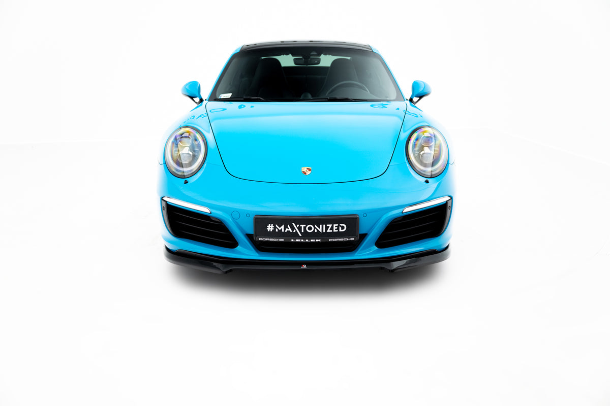 Street+ Spoilerlippe Front Ansatz V.1 passend für Porsche 911 Carrera 991 Facelift schwarz Hochglanz – Ansicht 4