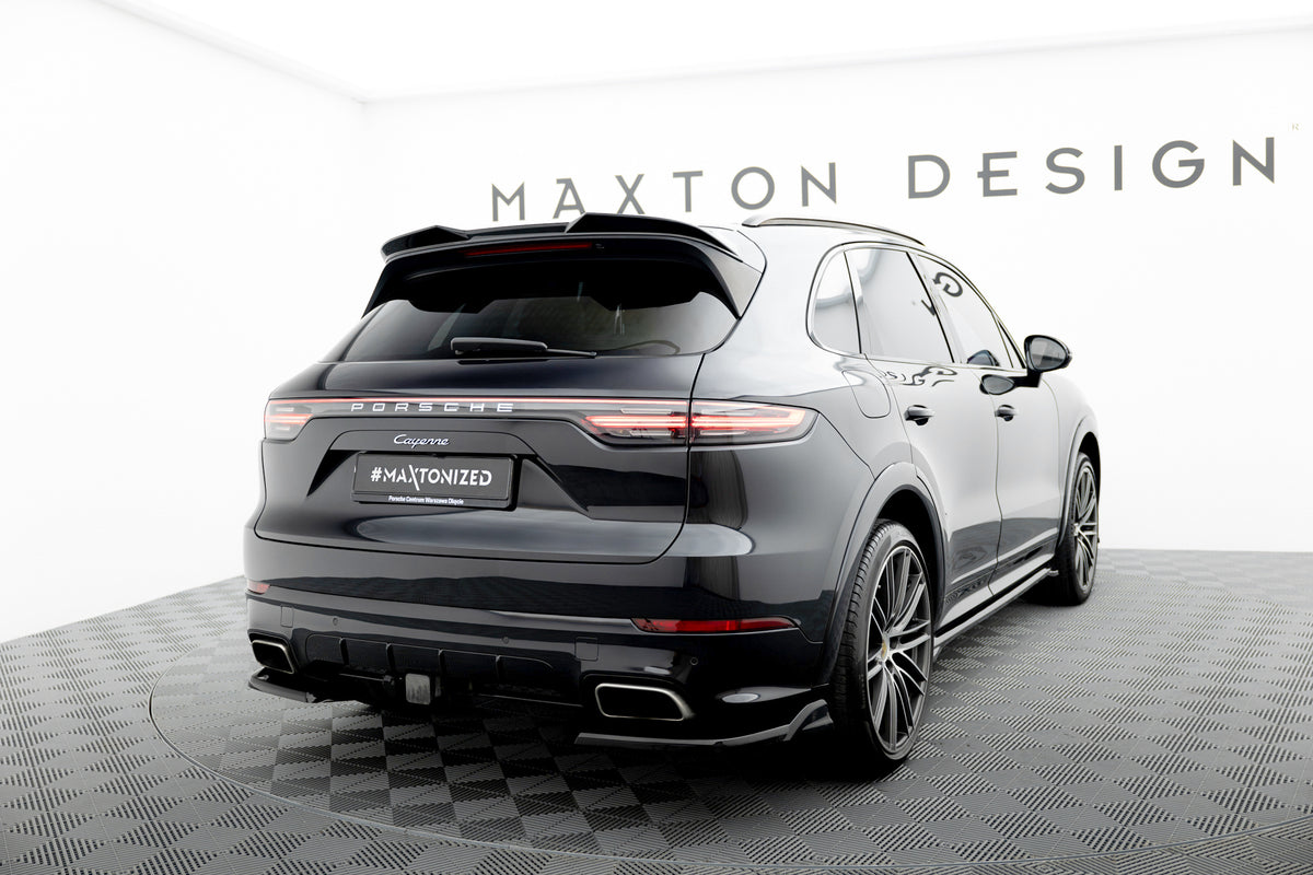 Heck Ansatz Flaps Diffusor passend für Porsche Cayenne Sport Design SUV / Coupe Mk3 schwarz Hochglanz – Ansicht 1