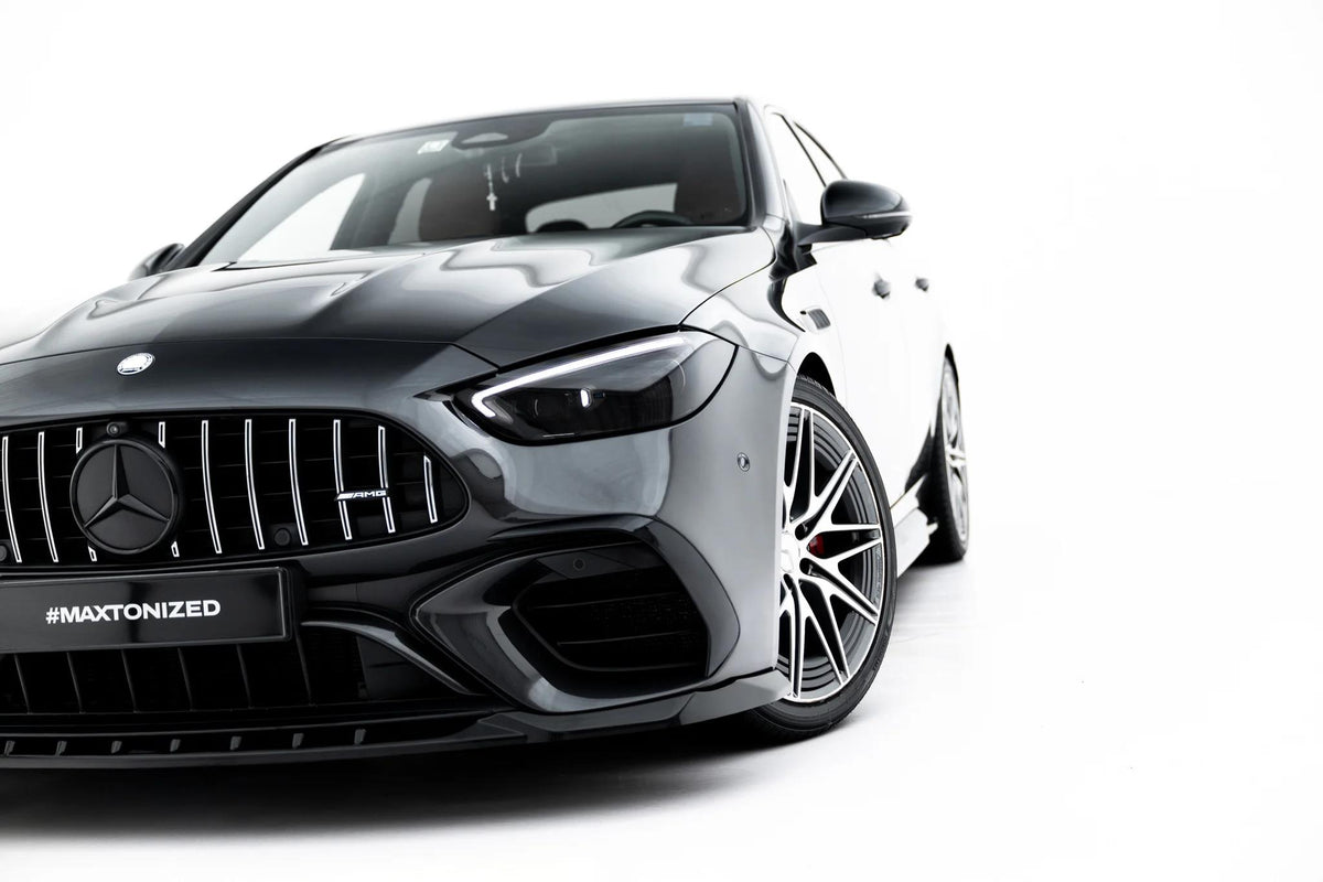 Street+ Spoilerlippe Front Ansatz V.1 passend für Mercedes-AMG C63 Limousine / Kombi W206 / S206 schwarz Hochglanz – Ansicht 4
