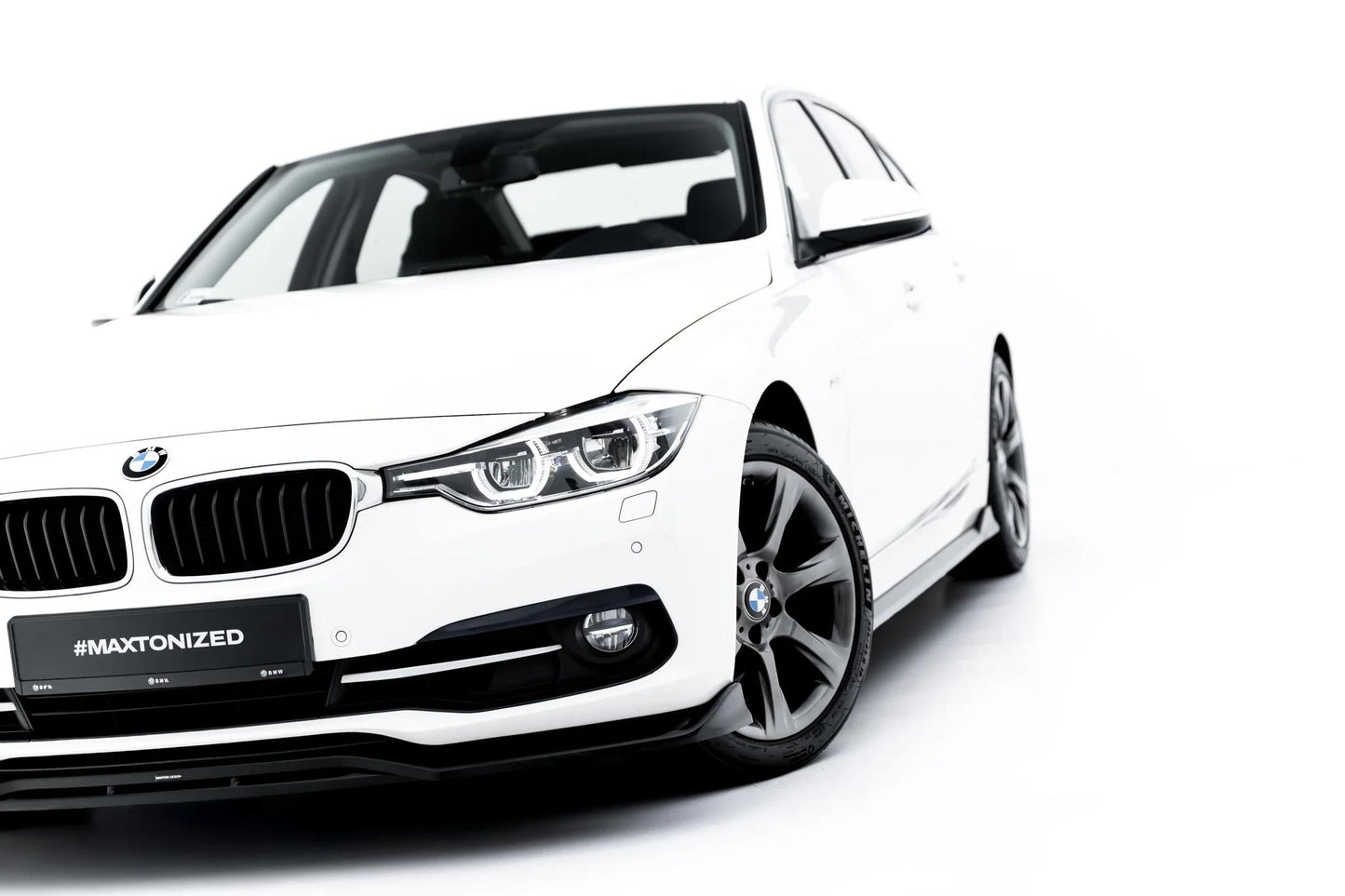 Street+ Spoilerlippe Front Ansatz passend für BMW 3er Sportline Limousine / Touring F30 / F31 schwarz Hochglanz – Ansicht 4