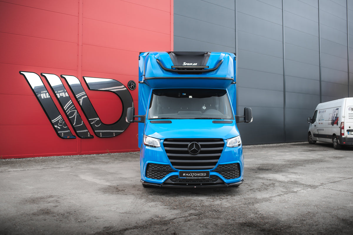 Street+ Spoilerlippe Front Ansatz passend für Mercedes-Benz Sprinter Mk3 schwarz Hochglanz – Ansicht 3