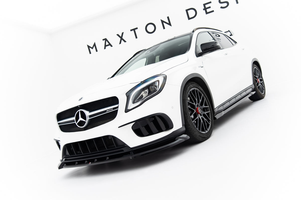 Street+ Spoilerlippe Front Ansatz passend für Mercedes-Benz GLA 45 AMG X156 Facelift schwarz Hochglanz – Ansicht 2