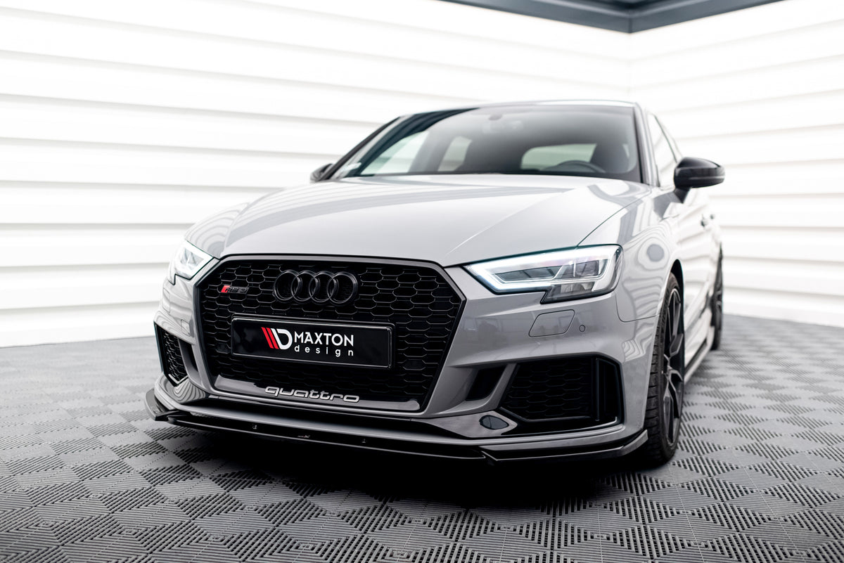 Street+ Spoilerlippe Front Ansatz V.4 passend für Audi RS3 8V FL Sportback schwarz Hochglanz – Ansicht 3