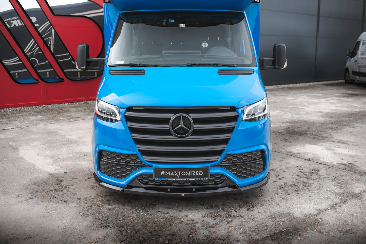 Street+ Spoilerlippe Front Ansatz passend für Mercedes-Benz Sprinter Mk3 schwarz Hochglanz – Ansicht 2