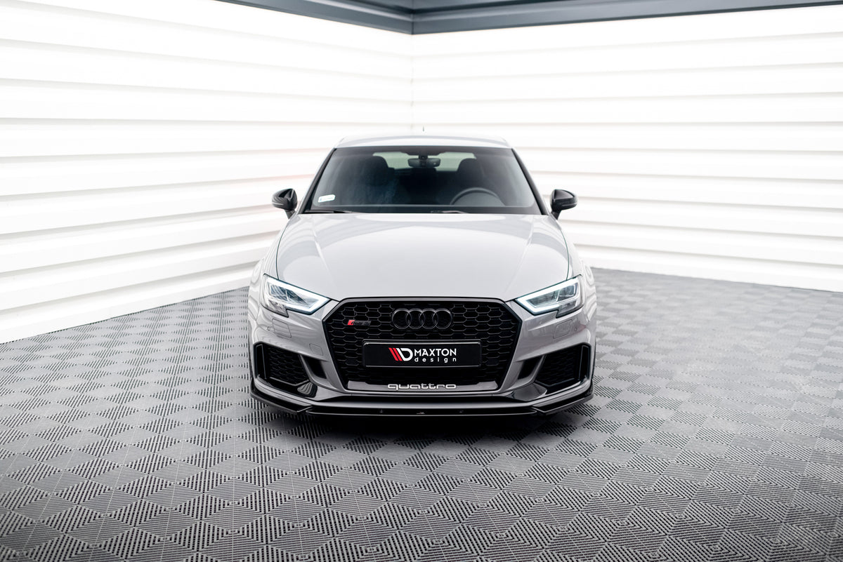Street+ Spoilerlippe Front Ansatz V.4 passend für Audi RS3 8V FL Sportback schwarz Hochglanz – Ansicht 1