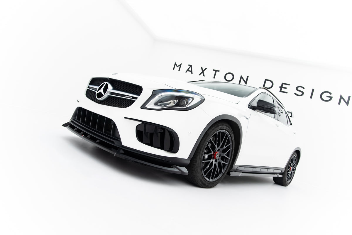 Street+ Spoilerlippe Front Ansatz passend für Mercedes-Benz GLA 45 AMG X156 Facelift schwarz Hochglanz – Ansicht 4
