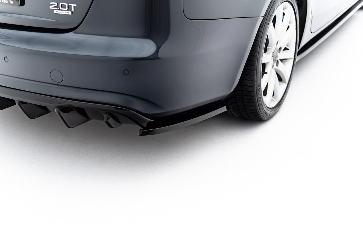 Heck Ansatz Flaps Diffusor passend für Audi A4 B8 Facelift schwarz Hochglanz – Ansicht 3
