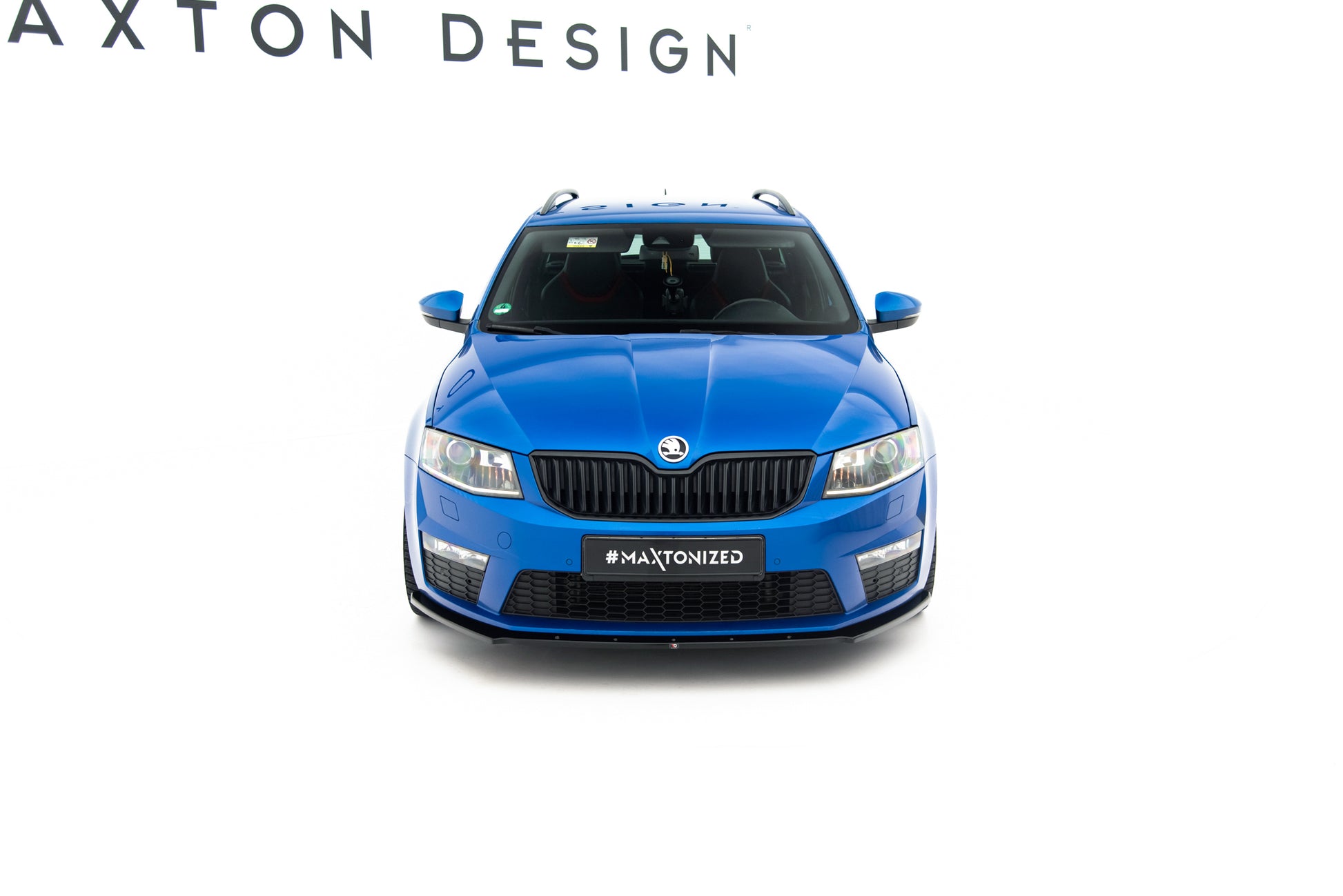 Street+ Spoilerlippe Front Ansatz V.1 passend für Skoda Octavia RS Mk3 schwarz Hochglanz – Ansicht 1