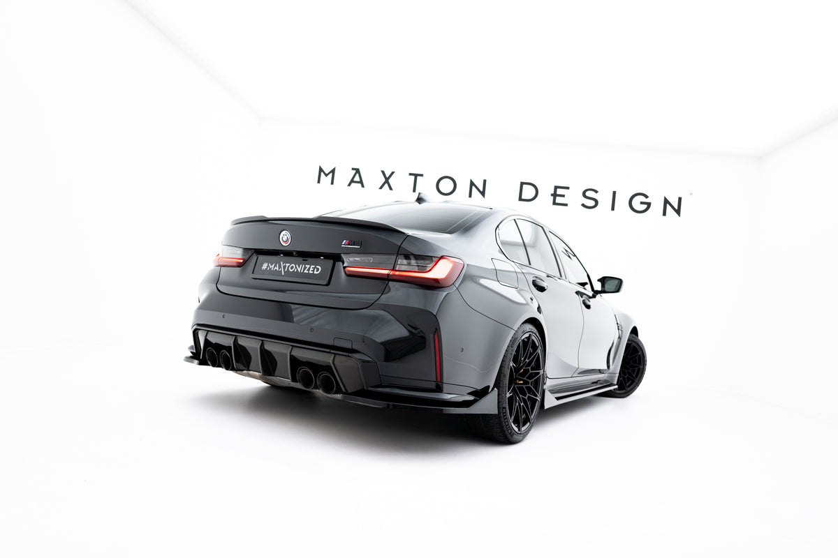 Heck Ansatz Flaps Diffusor V.5 passend für BMW M3 Limousine / Touring G80 / G81 schwarz Hochglanz – Ansicht 4