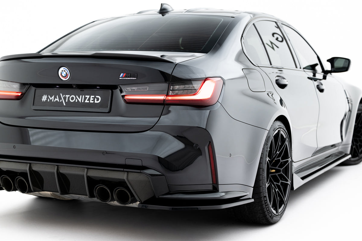 Heck Ansatz Flaps Diffusor V.3 passend für BMW M3 Limousine / Touring G80 / G81 schwarz Hochglanz – Ansicht 2