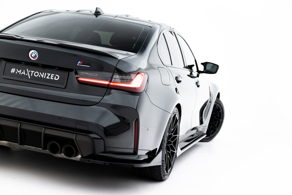 Heck Ansatz Flaps Diffusor V.5 passend für BMW M3 Limousine / Touring G80 / G81 schwarz Hochglanz – Ansicht 2