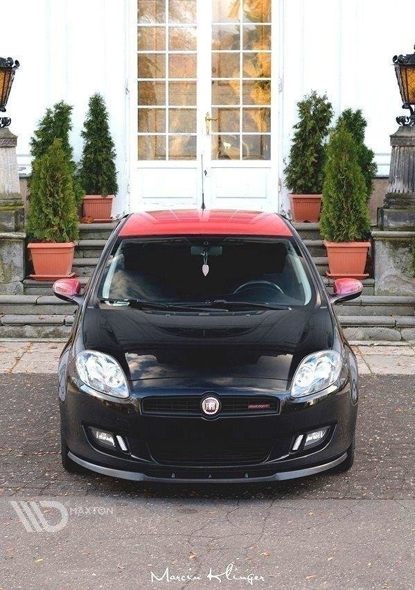 Street+ Spoilerlippe Front Ansatz passend für FIAT BRAVO II schwarz Hochglanz – Ansicht 1