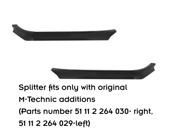 Street+ Spoilerlippe Front Ansatz V.2 passend für BMW M3 / 3 M-Paket Coupe / Cabrio E36 schwarz Hochglanz – Ansicht 7
