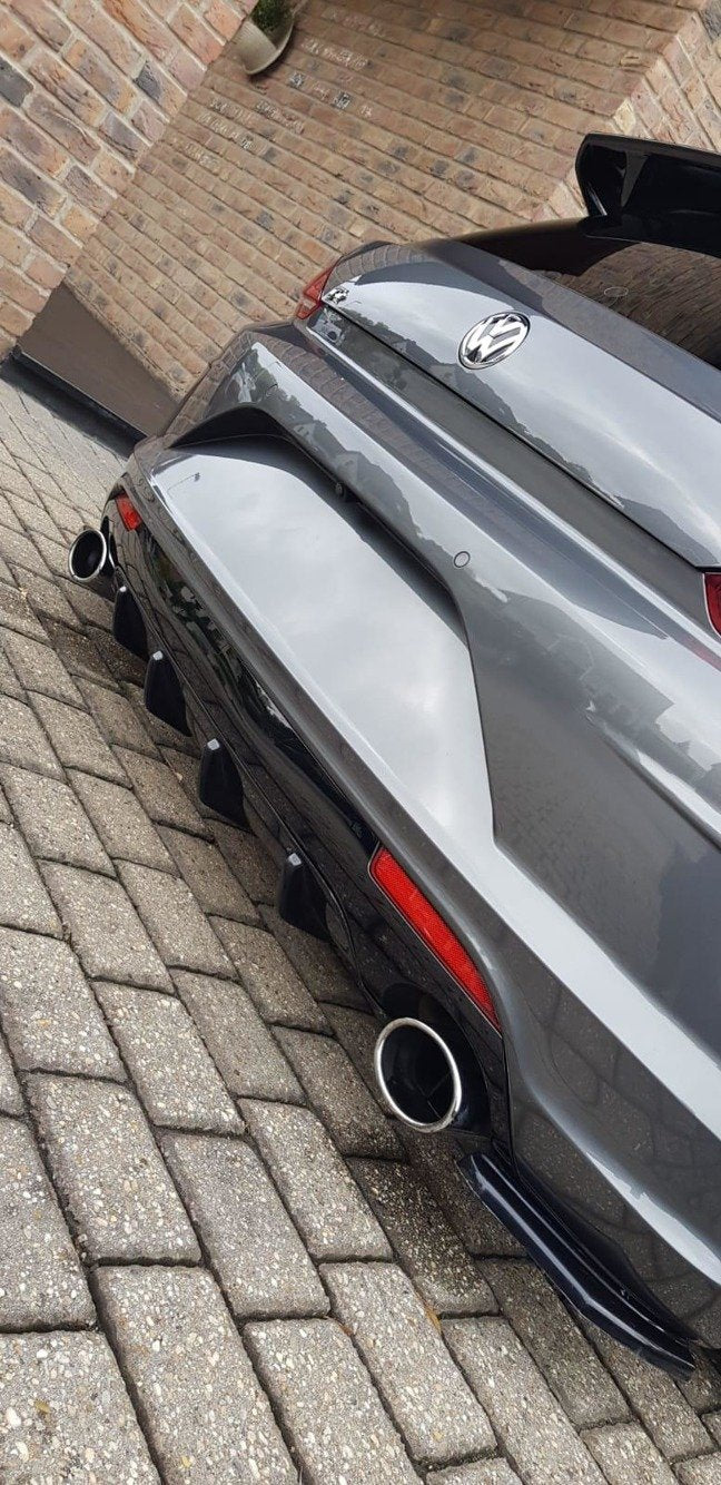 Diffusor Heck Ansatz passend für VW Scirocco R Mk3 Facelift schwarz Hochglanz – Ansicht 9