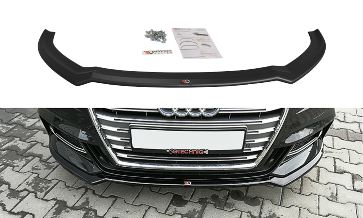 Street+ Spoilerlippe Front Ansatz V.2 passend für Audi S3 / A3 S-Line 8V FL Limousine schwarz Hochglanz – Ansicht 2