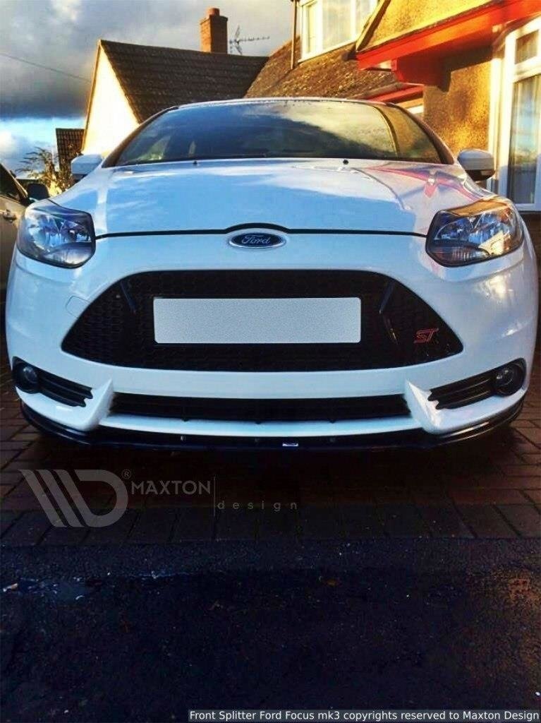 Street+ Spoilerlippe Front Ansatz V.1 passend für Ford Focus ST Mk3 schwarz Hochglanz – Ansicht 5