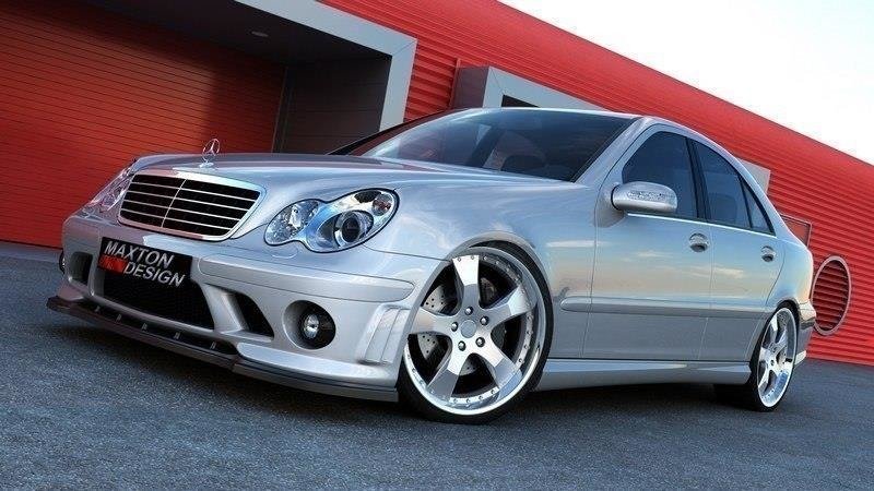 Street+ Spoilerlippe Front Ansatz passend für (FÜR ME-C-203-AMG204-F1 STOßSTANGE) schwarz Hochglanz – Ansicht 1