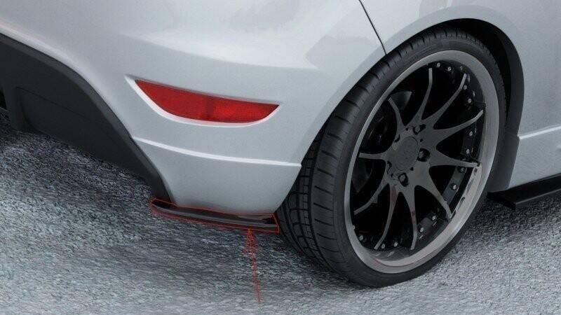 Heck Ansatz Flaps Diffusor passend für FORD FIESTA MK7 ST / STLINE / ZETEC S schwarz Hochglanz – Ansicht 3