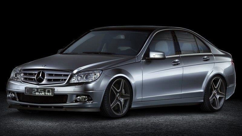 Street+ Spoilerlippe Front Ansatz passend für Mercedes-Benz C Limousine / Kombi W204 / S204 schwarz Hochglanz – Ansicht 1