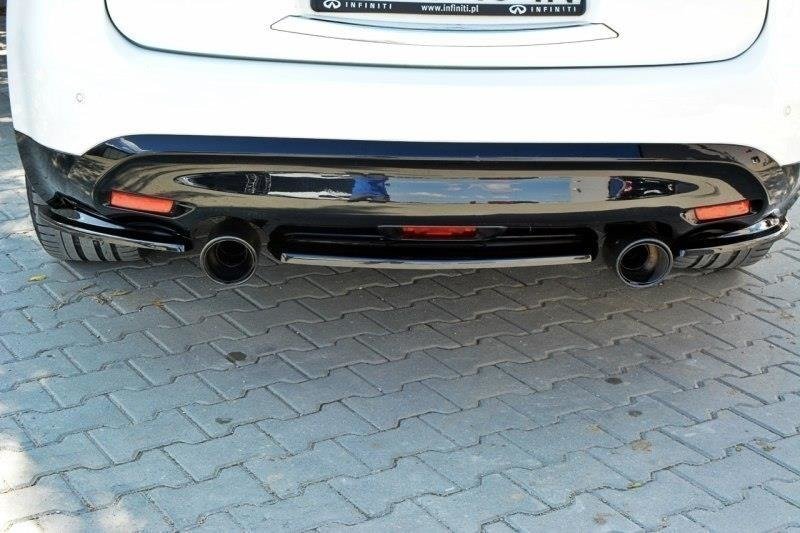 Heck Ansatz Flaps Diffusor passend für INFINITI QX70 schwarz Hochglanz – Ansicht 3