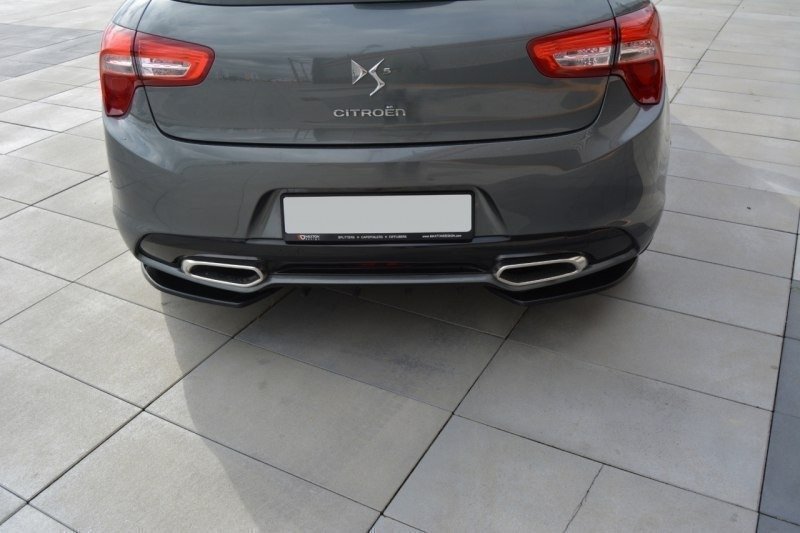 Heck Ansatz Flaps Diffusor passend für Citroen DS5  schwarz Hochglanz – Ansicht 3