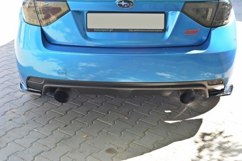 Heck Ansatz Flaps Diffusor passend für Subaru Impreza WRX STI  schwarz Hochglanz – Ansicht 1