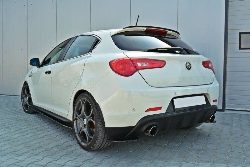 Heck Ansatz Flaps Diffusor passend für Alfa Romeo Giulietta Zender schwarz Hochglanz – Ansicht 4