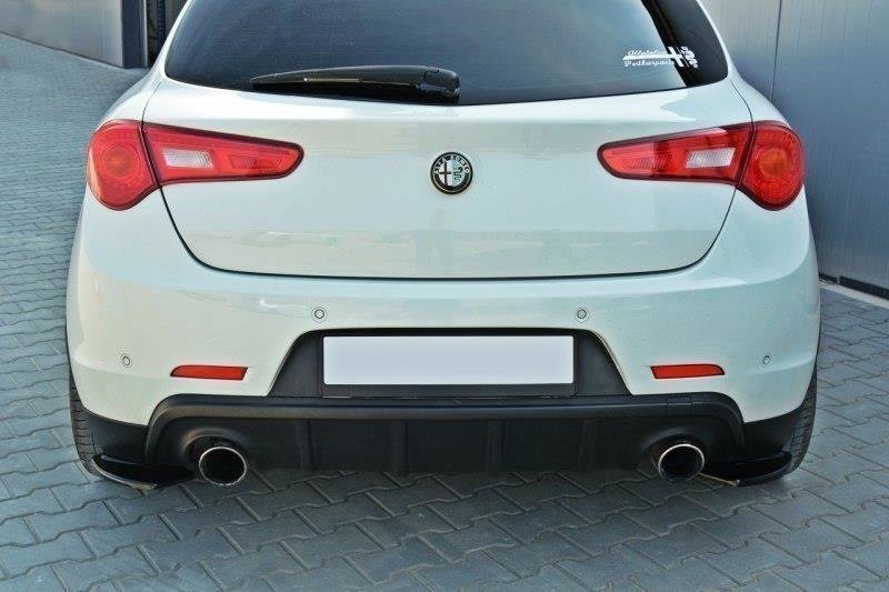 Heck Ansatz Flaps Diffusor passend für Alfa Romeo Giulietta Zender schwarz Hochglanz – Ansicht 3