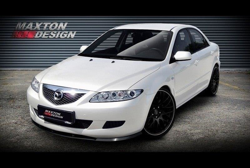 Street+ Spoilerlippe Front Ansatz passend für MAZDA 6 MK1 VORFACELIFT (2002-2005) schwarz Hochglanz – Ansicht 1