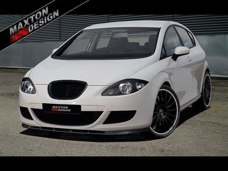 Street+ Spoilerlippe Front Ansatz passend für SEAT LEON MK2 (vor Facelift) schwarz Hochglanz – Ansicht 1