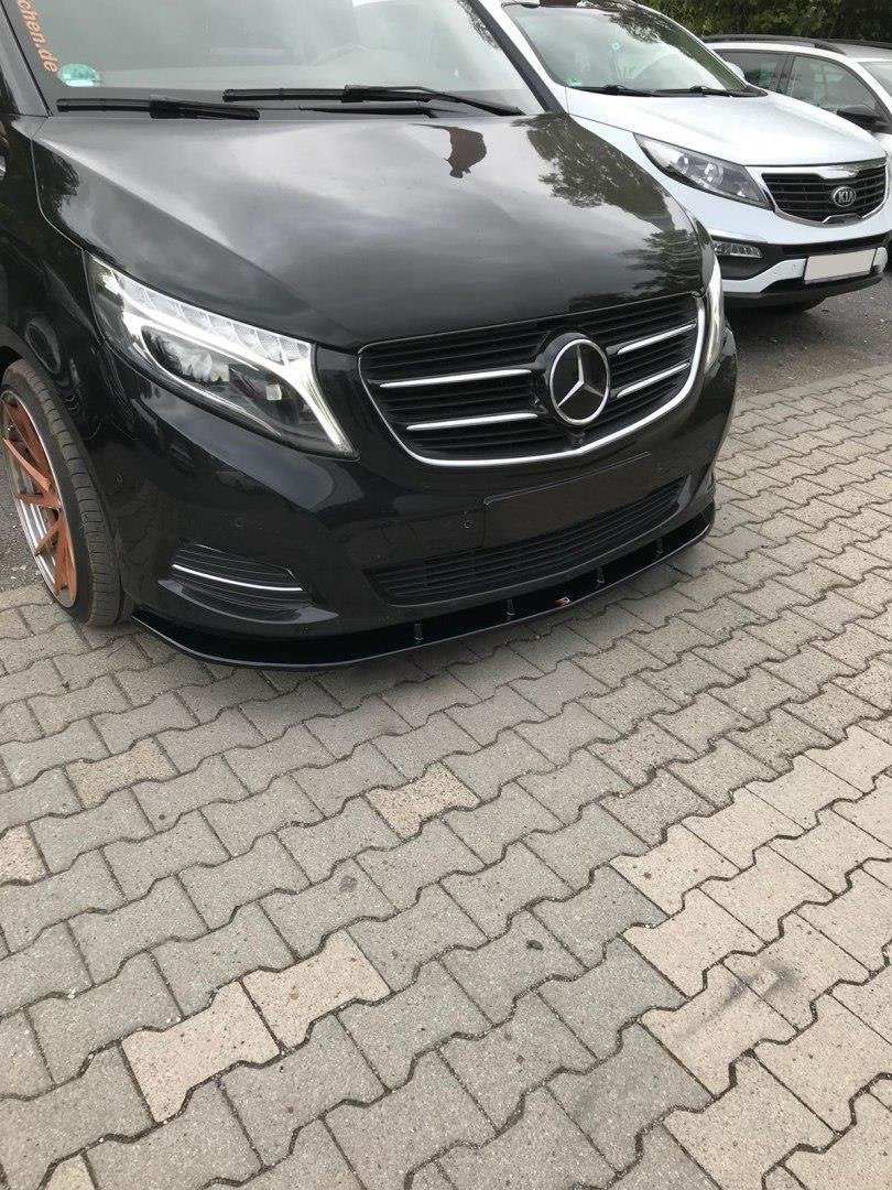 Street+ Spoilerlippe Front Ansatz V.2 passend für Mercedes-Benz V-Klasse W447 schwarz Hochglanz – Ansicht 3