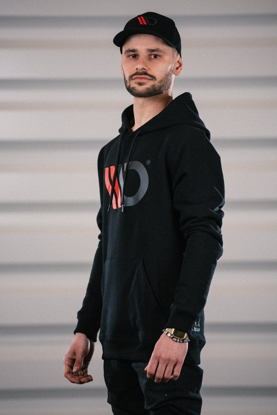 Mens Black hoodie – Ansicht 1