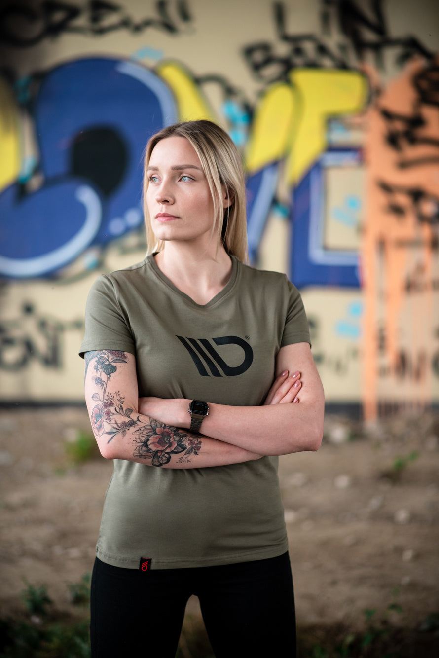 Womens Khaki T-shirt – Ansicht 4