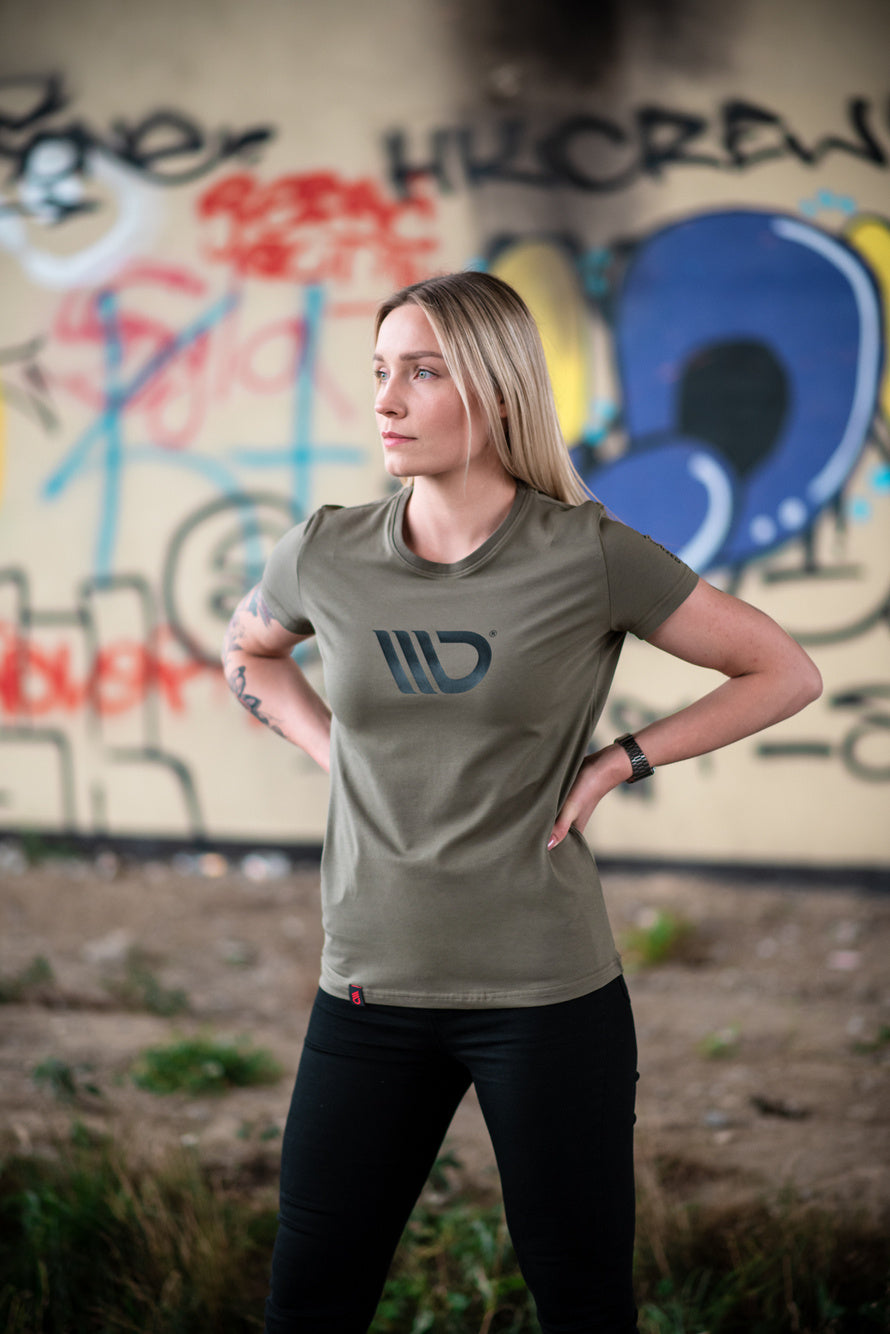 Womens Khaki T-shirt – Ansicht 7