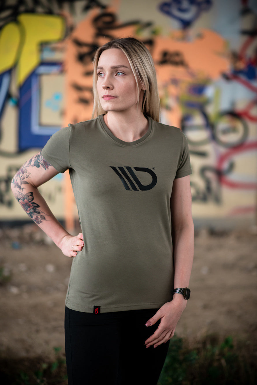 Womens Khaki T-shirt – Ansicht 1