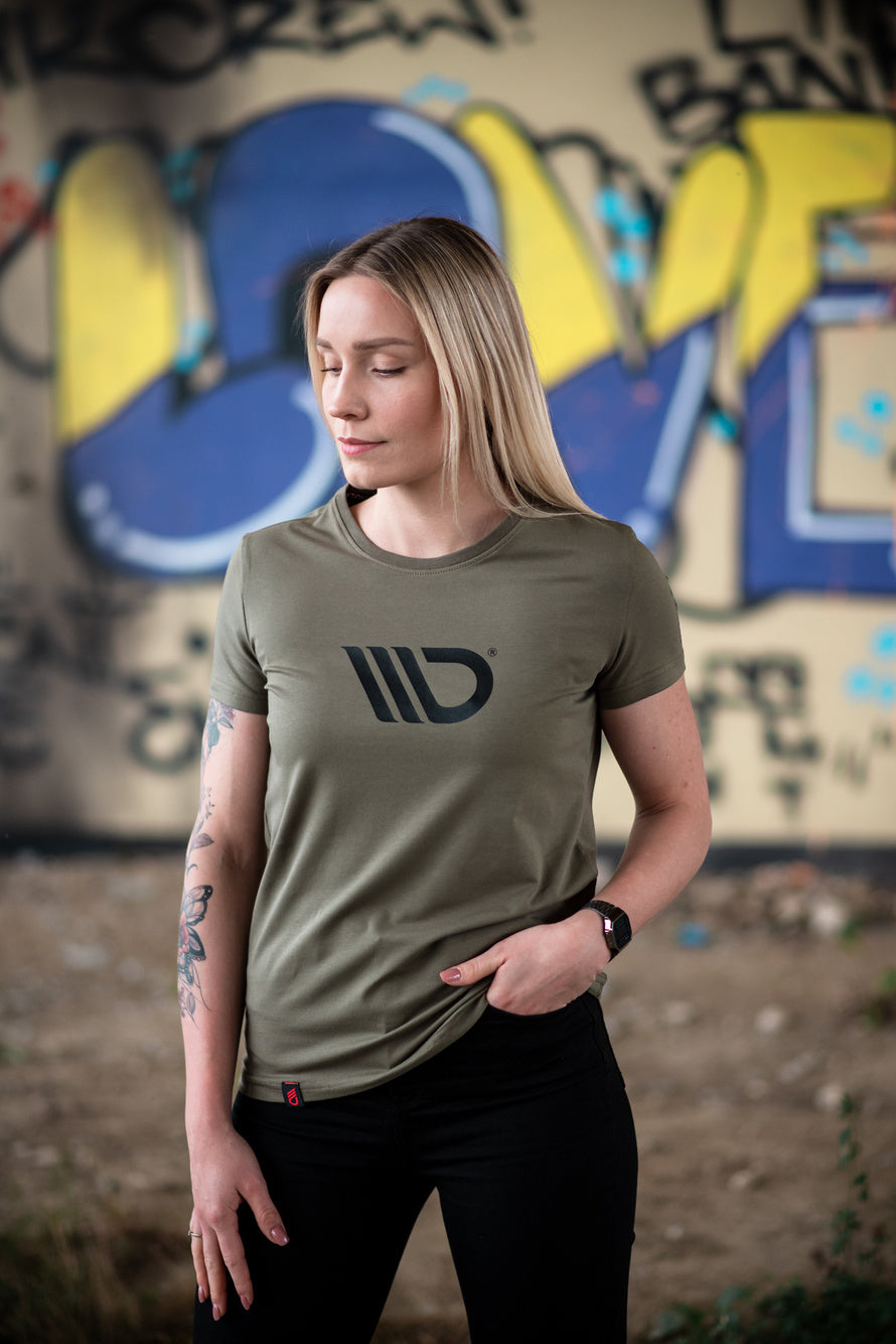 Womens Khaki T-shirt – Ansicht 2