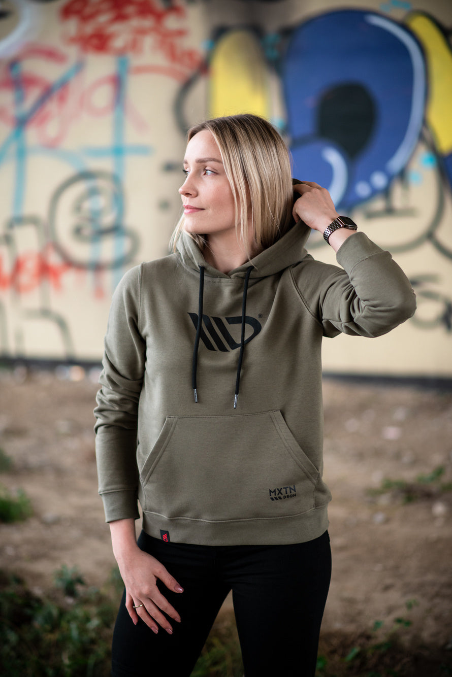 Womens Khaki Hoodie – Ansicht 1