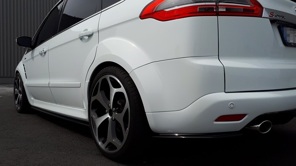 Heck Ansatz Flaps Diffusor passend für Ford S-Max Titanium Mk1 FL schwarz Hochglanz – Ansicht 4