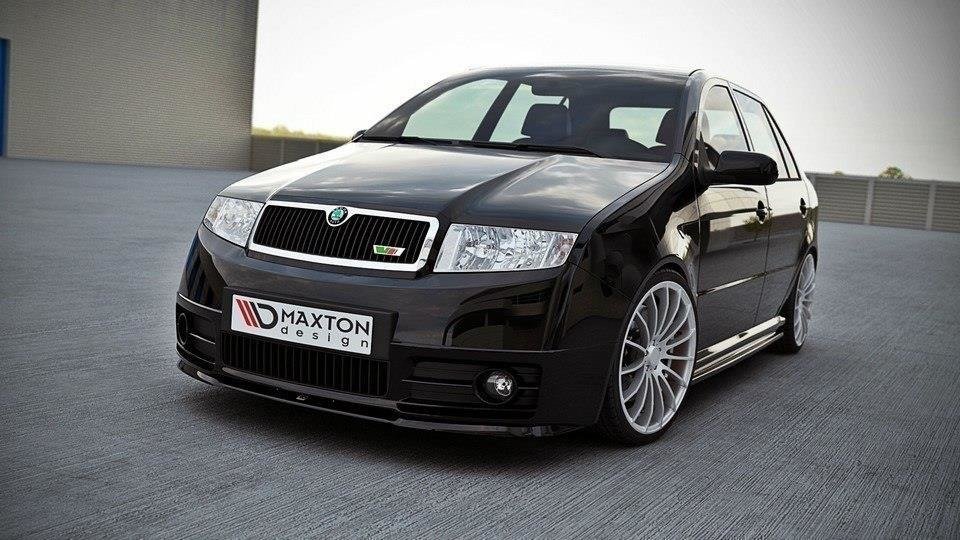 Street+ Spoilerlippe Front Ansatz passend für Skoda Fabia RS Mk1 schwarz Hochglanz – Ansicht 1
