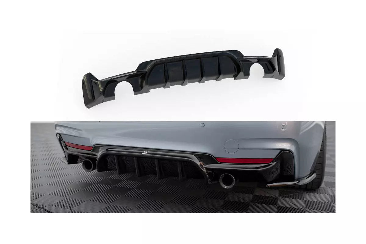 Maxton Design Heckdiffusor V.1 für BMW 4er F32 / F33 / F36 M-Paket – Hochglanz schwarz – Ansicht 2