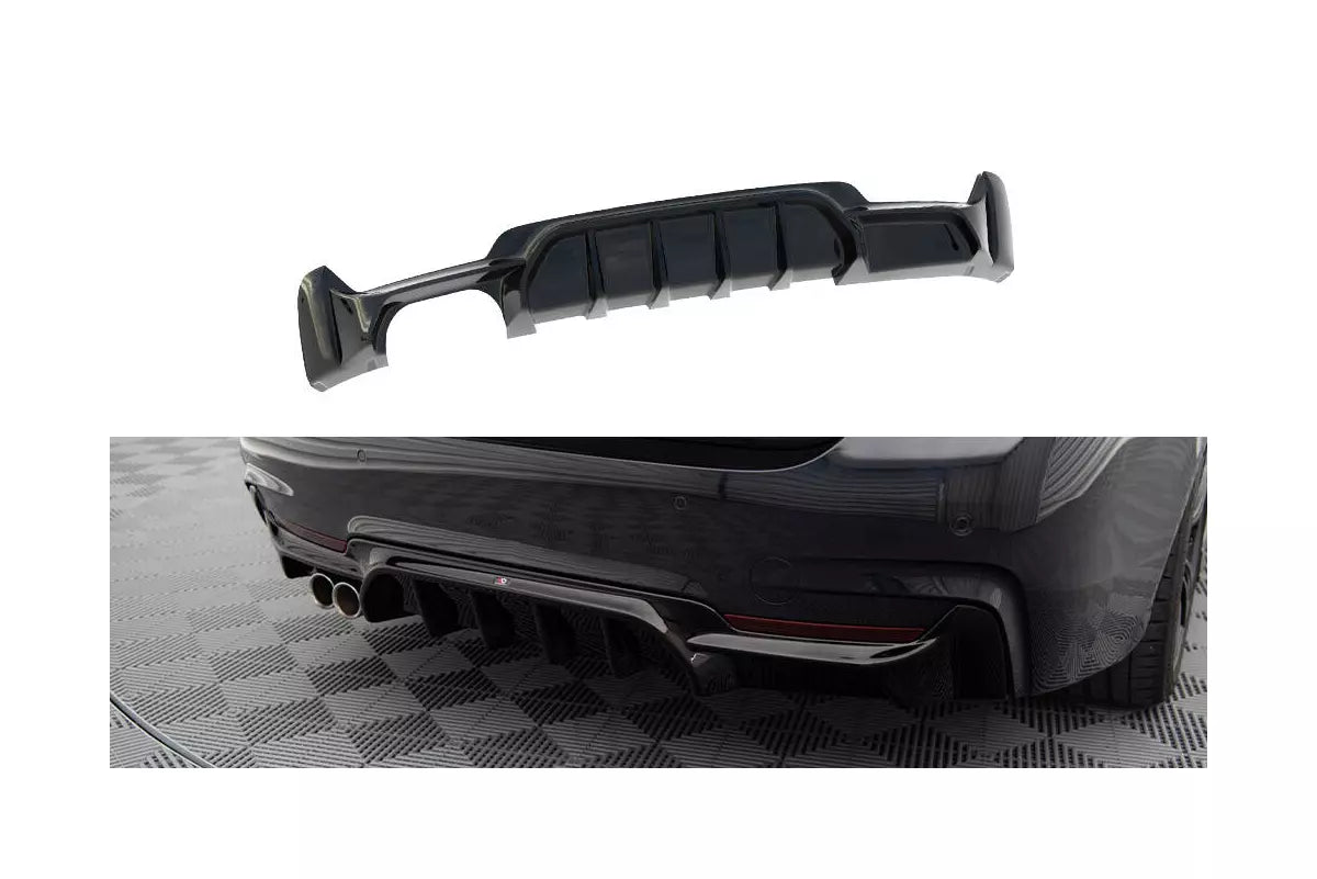 Maxton Design Heckdiffusor V.2 für BMW 4er F32 / F33 / F36 M-Paket – Hochglanz schwarz – Ansicht 2