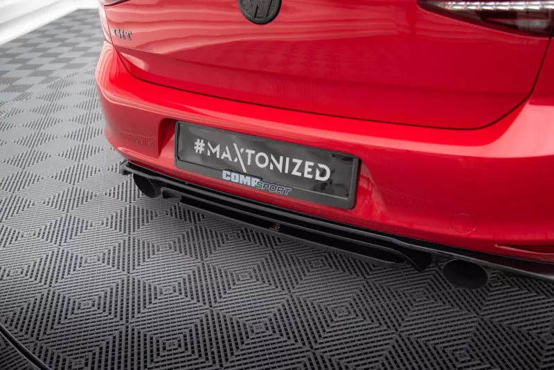 Maxton Design Heckdiffusor für VW Golf 7 GTI Clubsport Hochglanz schwarz mit roten Streifen – Ansicht 2