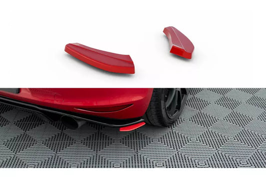 Maxton Design Diffusor Flaps für VW Golf 7 GTI Clubsport Hochglanz schwarz mit roten Streifen – Ansicht 1