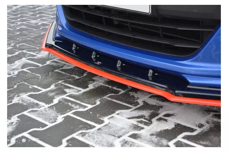 Maxton Design Frontlippe V.4 für Subaru BRZ Facelift Hochglanz schwarz + roter Streifen – Ansicht 2