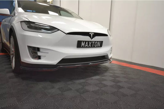 Maxton Design Frontlippe V.1 für Tesla Model X Hochglanz schwarz – Ansicht 1